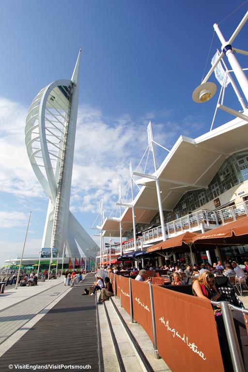 View of the Spinnaker Tower from Gunwharf Quays in Portsmouth